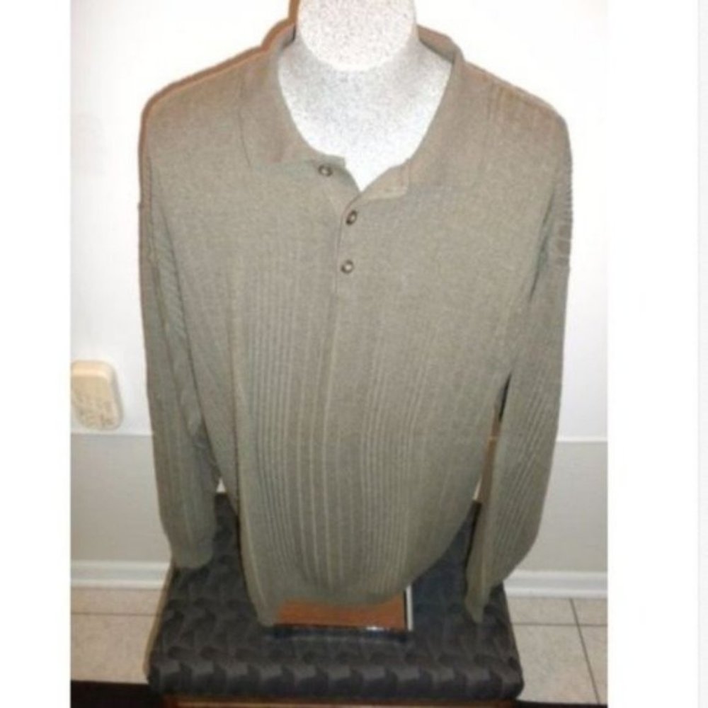 Mens Italian SWEATER  XLT  Polo Top Big and Tall Wedding Office Travel